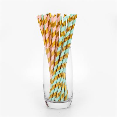 China Multi-pattern Transitional 100% Biodegradable Party Paper Drinking Straws For Event Party for sale