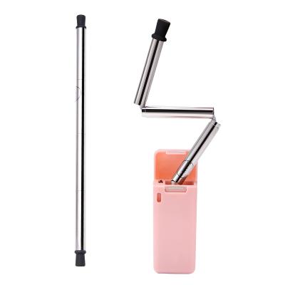 China BPA Sustainable Straw Stainless Steel Portable Eco-Friendly Drinking Straws Free With Carrying Case And Cleaning Brush for sale