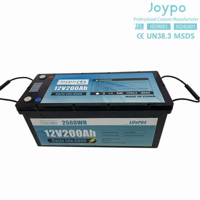 China 12V 200Ah RV Lithium Battery Deep Cycle LiFePO4 RV Camper Battery for sale