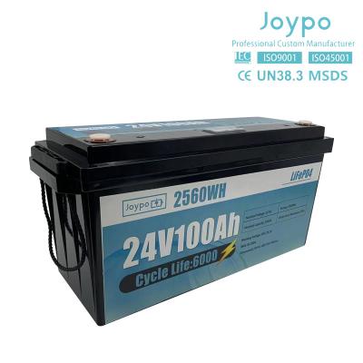 China Lange levensduur Lifepo4 Lithium 24 Volt Marine Battery 100Ah Voor boot Te koop