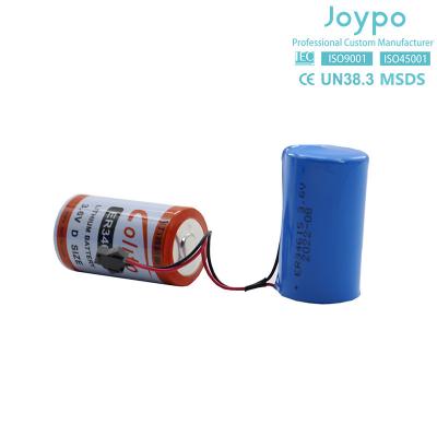 China ER34615M Batería de cloruro de tionyl de litio 3.6V 14500MAh Tipo espiral no recargable en venta