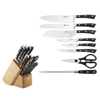 China Minimalist KINGFIVE 14 Piece ABS Handle Kitchen Knife Set for sale