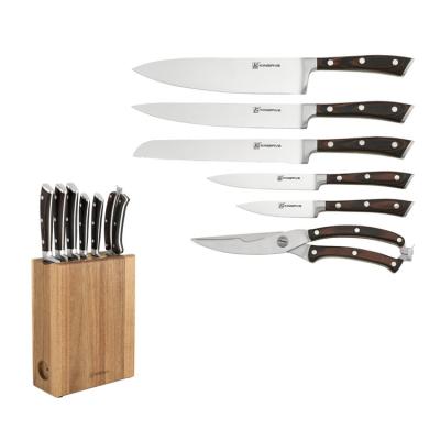 China 7 Pcs Disposable Knife Set With Knife Block for sale