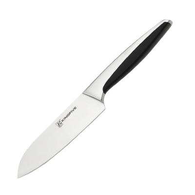 China Durable 5 Inch Stainless Steel Chef Knife ABS Black Handle Kitchen Santoku Knife for sale