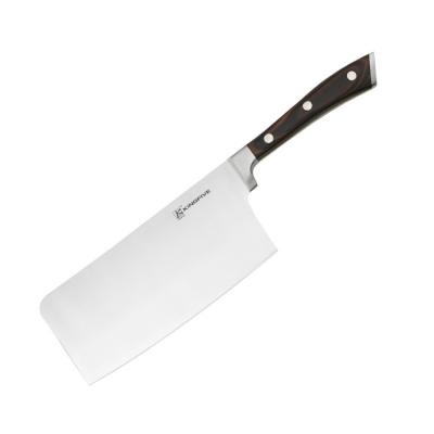 China 7 Inch Viable Pakka Wood Handle Thick Chopper Knife High Carbon Steel Blade Cutting Bone Chef Kitchen Chopper Knife for sale