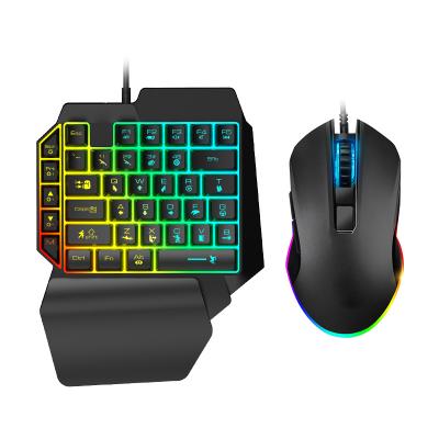 China Nine Hand Lighting Gaming Eco-friendly Keyboard Lighting Mouse Gaming Wired Mouse Keyboard Set for sale