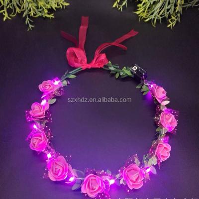 China Floral Headpiece Garland Wedding Festivals Party Halloween Carnival Adjustable Flower Crown Floral Photo Props for sale