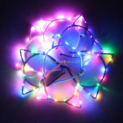 China Ladies Hair Decoration Wholesale Led Unicorn Headband Cat Ears Headband Ear Led Headband Mouse For Led Hair Accessories Christmas Halloween Party for sale