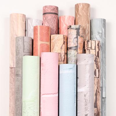 China Factory supply cheap stone decoration embellishment wallpaper rolls waterproof + moisture proof, bedroom wallpaper, oil proof kitchen paper for sale