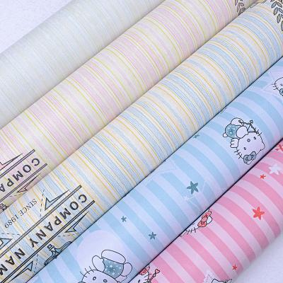 China Beautiful DIY Waterproof + Moisture-proof Decoration Embellishment PVC Living Room Self-adhesive Wallpaper Rolls Wall Sticker for sale