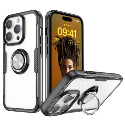 China 2023 Shockproof Clear Finger Ring Holder TPU Magnetic Shockproof Cover Phone Case For iPhone 11 12 13 14 pro for sale