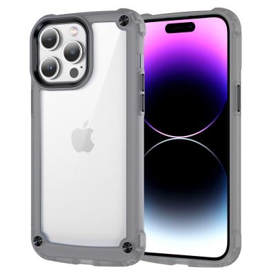 China Four Shockproof Airbag Corner Bumper 2 In 1 Clear Phone Case For iPhone 15 Pro Cover 14 13 12 Max Shockproof Camera Protection Raised Edges for sale