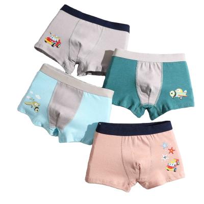 China Custom Logo Breathable Toddler Kids Underwear Little Boys Boxers Briefs Dinosaur Truck Shark for sale