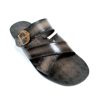 China Fashion Trend Men's Classic Shoes Luxury Slipper China Design New Fashion Comfort Massage Crocodile Skin Leather Handcrafted Slippers for Men for sale