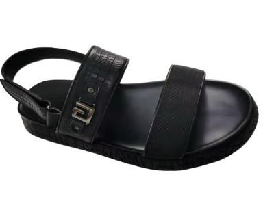 China Men's Other British Classic Leather Black Leather Sandal Unique Style Rubber Hot Selling For Men's Hand Made Cowhide Leather for sale