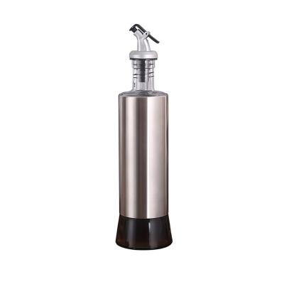 China Household Products Drip Free Glass Bottle Frying Oil Soy Sauce Vinegar Condiment Serve Kitchen Tools GRILL Stainless Steel Red Olive Oil Dispenser Bottle for sale