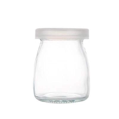 China Transparent food yogurt 100ml glass jam pudding jar for milkshake mousse cup for sale