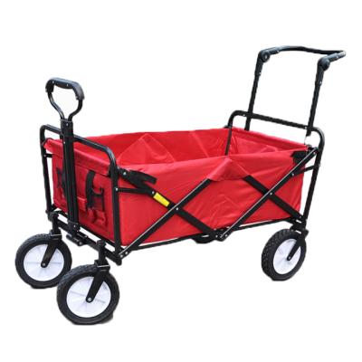 China Solid Rubber Outdoor Folding Luggage Trolley 75L Shopping Garden Trailer 600D Waterproof Small Shed for sale