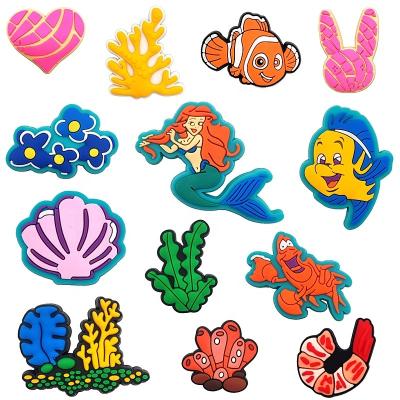 China New Chains Movie Custom The Little Mermaid Croc Shoe Charms Jug Charm Shoe Decorations For Hinder Charms for sale