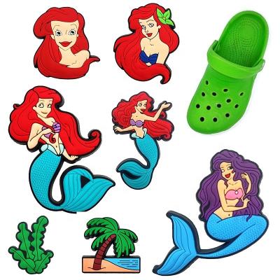 China New Chains Movie Custom The Mermaid Croc Shoe Charms Cute Cartoon Shoe Decorations For Hinder Charms for sale