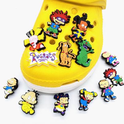 China Shoe Buckle Wholesale Baby Cartoon PVC Shoe Accessories Kid Hobble Shoe Charms For Shoe Charms Kid Gift for sale