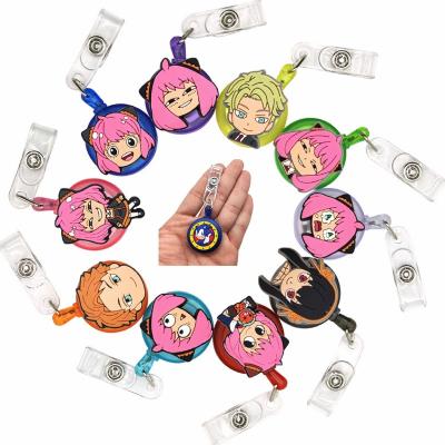 China Fashinable Stock Holiday Colors PVC Custom Retractable Badge Holders Reels Clip On ID Reel Holders for sale