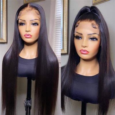 China Hot Sale Fashion Straight Lace Front Knot Hair Bleached Silk Straight Wigs 10-40 Inches For Black Women for sale