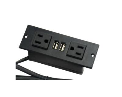 China Shanghai Linsky Residential / General Purpose UL US 2 - Outlets Power Unit With 2 USB Furniture Table Desk Receptacle for sale