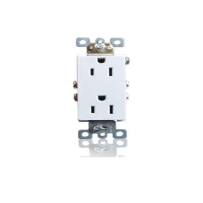 China Safety Shanghai Linsky 15A 125V 2 Pole Electric Receptacle Commercial 3 Wire Self Grounding Wall Outlet for sale