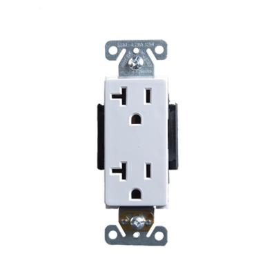 China Safety Shanghai Linsky 20A 125V Duplex Receptacle Wall Socket With Stripper And Terminal Covers With/Black Color for sale