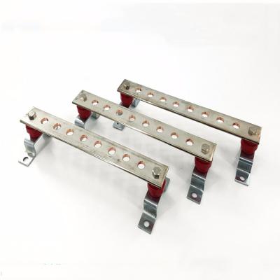 China High quality linsky Shanghai system electric grounding copper busbar/Teminal busbar flat pure connector for sale