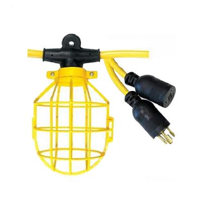 China Lampguards Shanghai Linsky Yellow Temporary Portable String Lighting 100ft Male Female End for sale