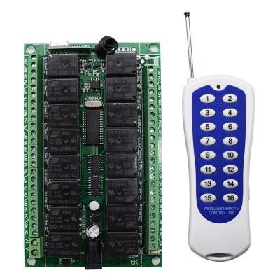 China Garage Door/Gate/Light 433 MHz Long Range DC12V 16CH Radio Controller RF Wireless Remote Control Switch for sale