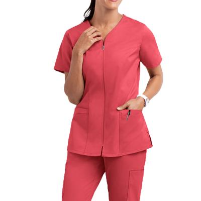 China Hot Sale Eco-Friendly New Designs Fashion Colors Designs Spandex Plus Size Scrubs Uniforms Sets for sale