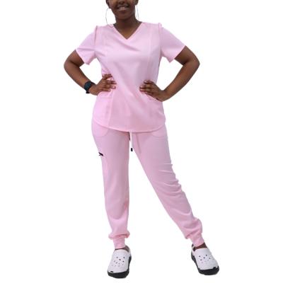 China Manufacturer direct male and female breathable scrubs wholesale polyester scrubs uniform sets sellers pink scrubs for sale