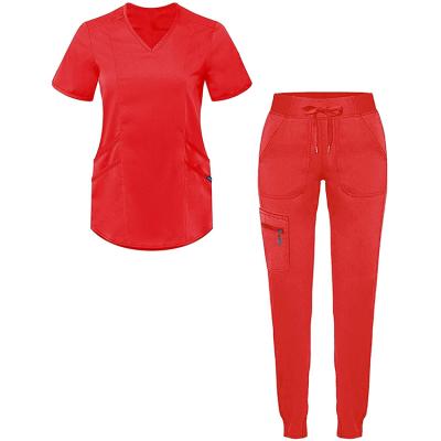 China Latest Design Breathable Women Nurse Scrubs Uniform Pants And Designer Scrubs Uniforms Tops Sets for sale