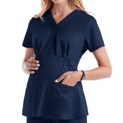 China Breathable Maternity Wear Pregnant Women Breastfeeding Nurse Clothes Blouse Nursing Tops Uniform For Hospital Cotton Polyester BATIK for sale