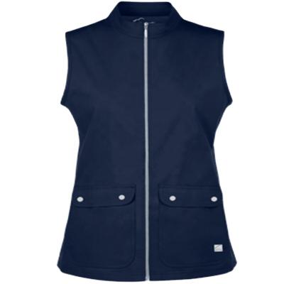 China Flatteringly breathable fit and active soft soft stretch knit two side panels scrub vest with a high collar zipper Front Vest and tailored feminine chest fit for sale