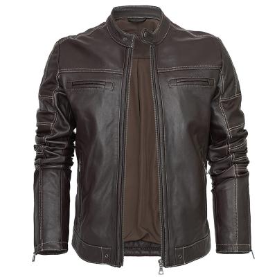 China High Quality 100% Cowhide Men's Sheepskin Mens Motorcycle Leather Jackets High Quality Customized QUICK DRY Sheepskin Winter Use Warm Leather Jackets for sale