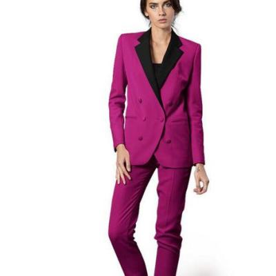 China Solid Color Elegant Loose V-Neck Lapel Anti-Static Worked Cross Collar Sheaths Long Suit For Women Ladies for sale