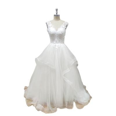 China Luxury O-neck Dry Cleaning Beaded Crystal Ball Gown Quinceanera Dress Backless Pageant Dresses Sweet Long Tiered Organza Prom Dress for sale