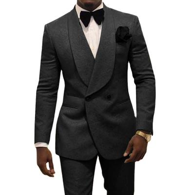 China Anti-Wrinkle 2022 Mens Groom Tuxedos Shawl Lapel Suits 2 Piece Wedding Suits Custom Best Man (Jacket+Pants+Bow Tie) for sale