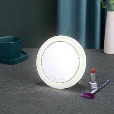 China Factory Directly Beauty Contemporary Desk Mirror With Smart Wireless LED Light Speaker Touch Control Night Light for sale