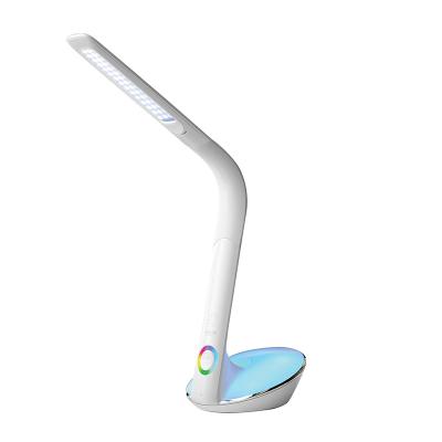 China Hot Selling Commercial Colorful Flexible Neck Table Lamp Goose Arm RGB Colorful Light Desk Lamp For Living Room for sale