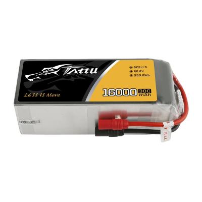 China Drone original 2023 new tattu Lipo hot-selling 6S1P 22.2V 16000mah 30C battery for for big charging Multirotor UAV for sale