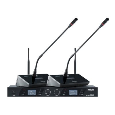 China Thinuna GMW-U2A Metal UHF Plastic Gooseneck Dual Channel Wireless Microphone for Conference for sale