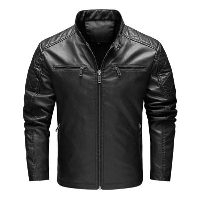 China 2021 new plus size QUICK DRY men's clothing fashion washed PU leather jacket plus velvet men's coats factory direct sale for sale