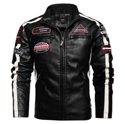 China 2021 New QUICK DRY PU Leather Falls/Winter Motorcycle Leather Jacket Quilting Embroidery Fashion Coat Factory Direct Sale for sale