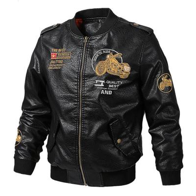 China QUICK DRY men fall clothing 2021 new style V-neck sporty motorcycle leather washed PU fashion leather jacket leather wholesale for sale