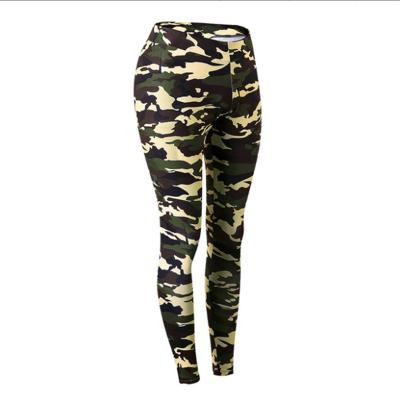 China Ladies Fitness Yoga Pants Breathable Sports Running Camouflage Exercising Tight Fitting Quick Dry Pants for sale